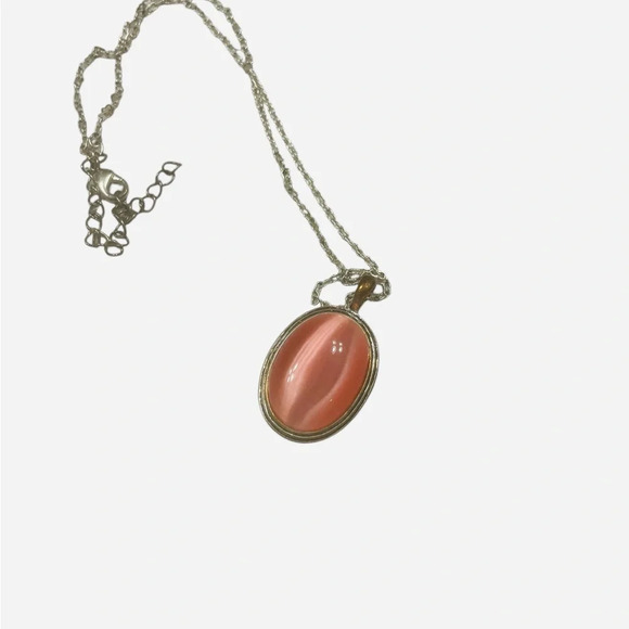 Pink Silver Gemstone Charm Chakra Necklace Amulet Charm - Picture 4 of 5